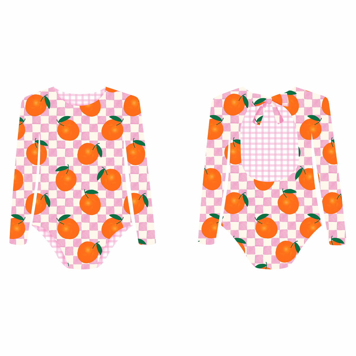 Orange Pop - Vestido de baño enterizo manga larga
