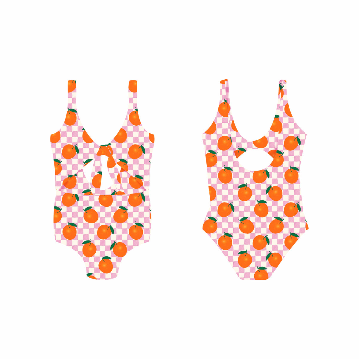 Orange Pop - Vestido de baño entero sin mangas strap reversible