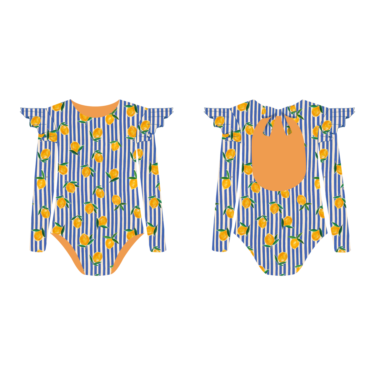 Limoncello  - Vestido de baño enterizo manga larga con A