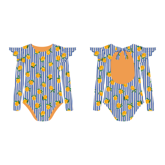 Limoncello  - Vestido de baño enterizo manga larga con A