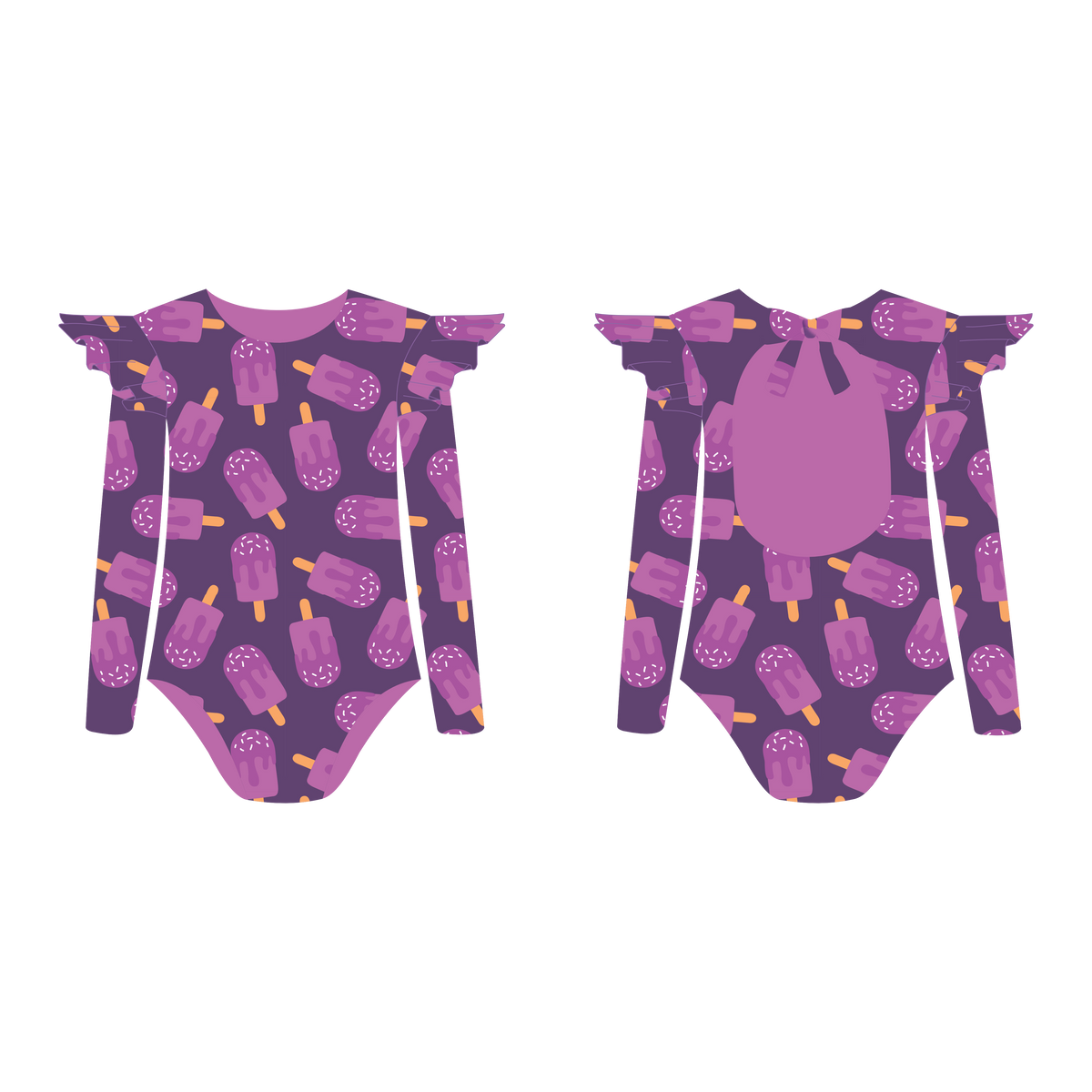 Paletas - Vestido de baño enterizo manga larga con A