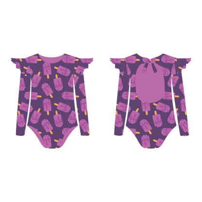 Paletas - Vestido de baño enterizo manga larga con A