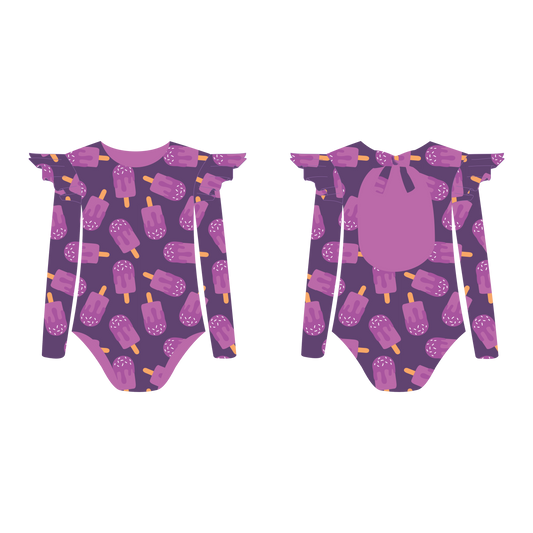 Paletas - Vestido de baño enterizo manga larga con A