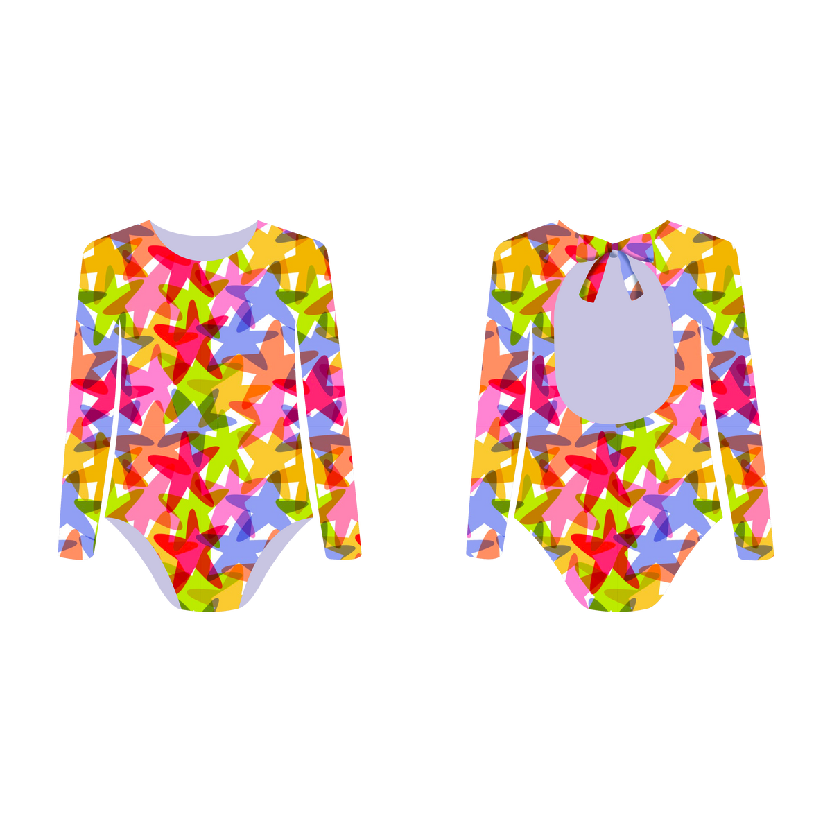 Estrellas Pop - Vestido de baño enterizo manga larga