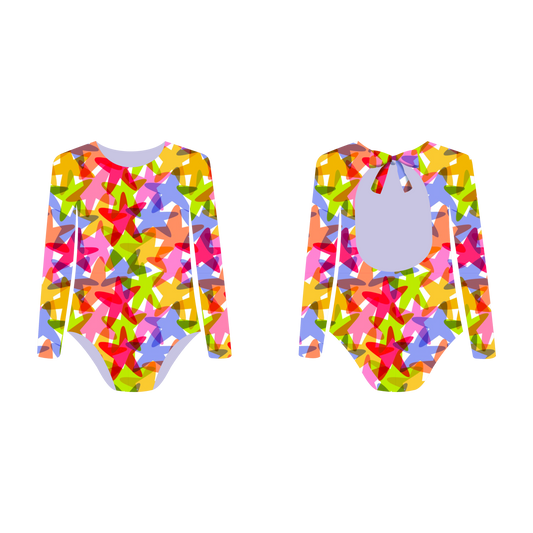Estrellas Pop - Vestido de baño enterizo manga larga