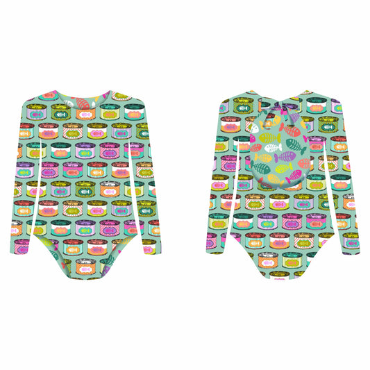 Enlatado Pop - Vestido de baño enterizo manga larga