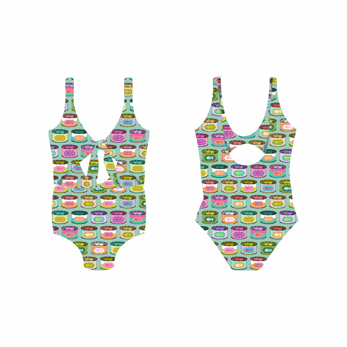 Enlatados Pop - Vestido de baño entero sin mangas strap reversible