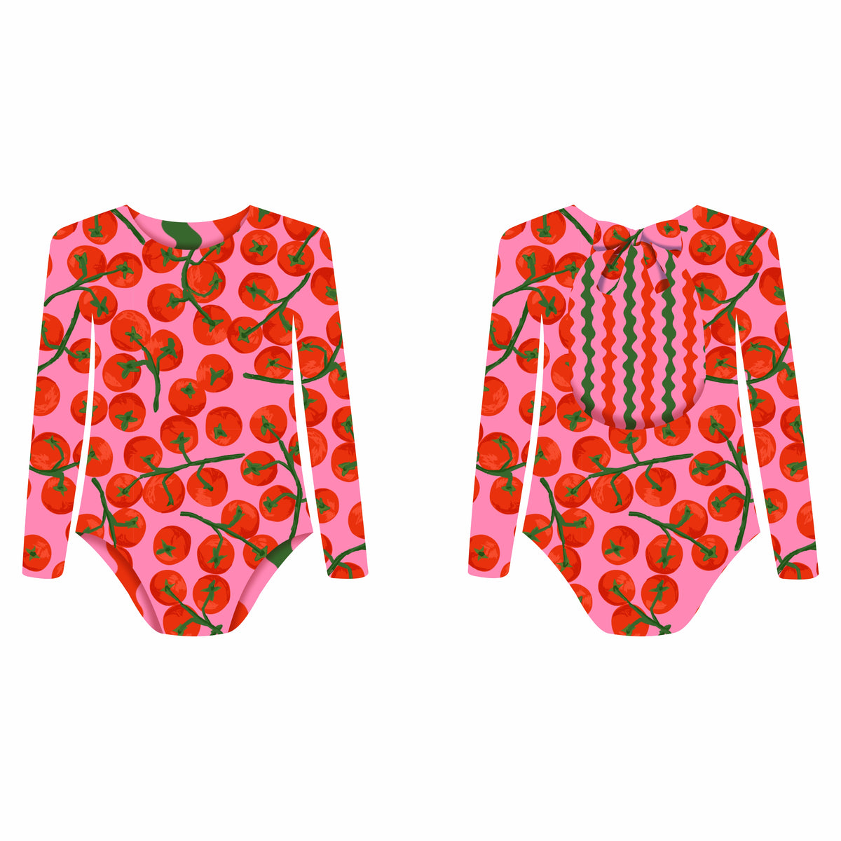 Tomatina Pop - Vestido de baño enterizo manga larga