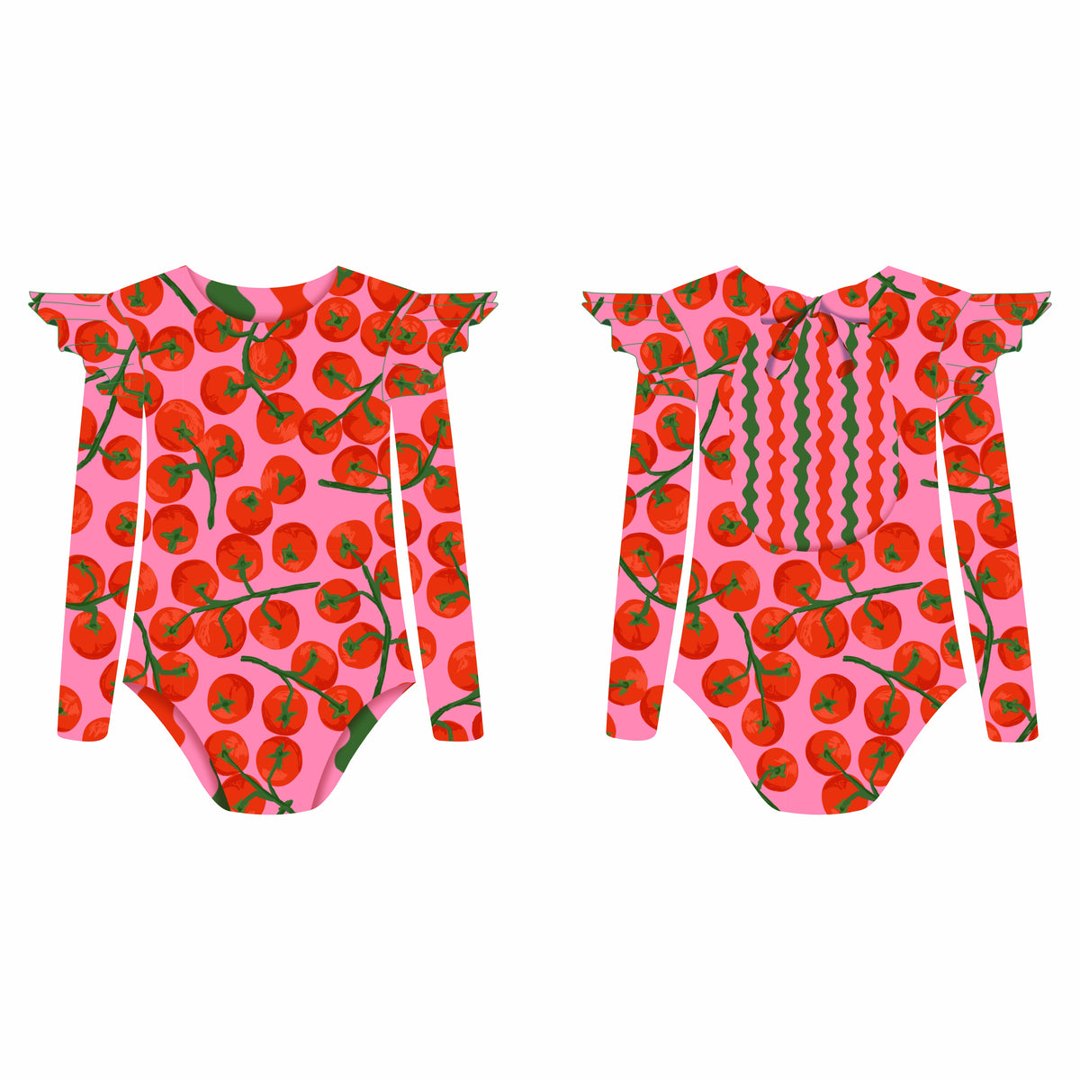 Tomatina Pop - Vestido de baño enterizo manga larga con A
