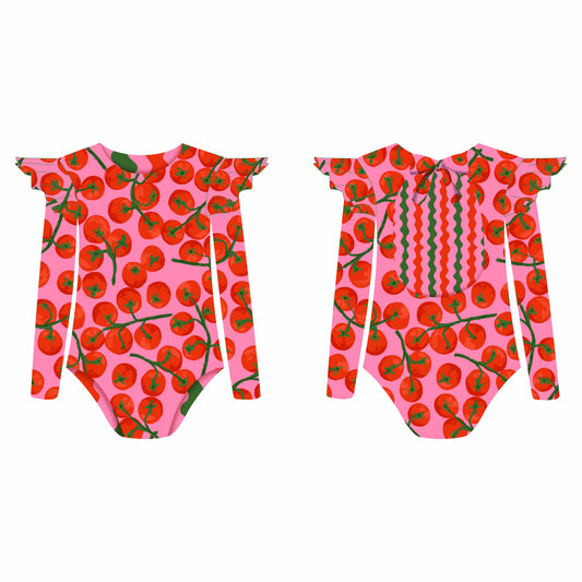 Tomatina Pop - Vestido de baño enterizo manga larga con A