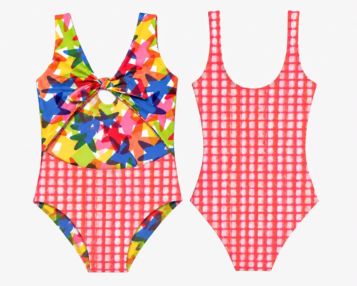 Estrellas Pop - Vestido de baño entero sin mangas strap reversible