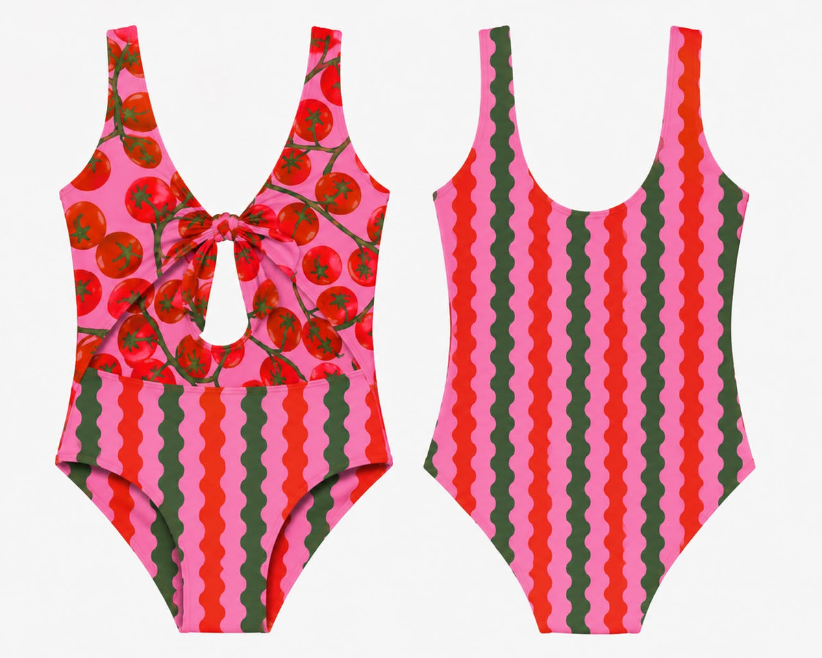 Tomatina Pop - Vestido de baño entero sin mangas strap reversible