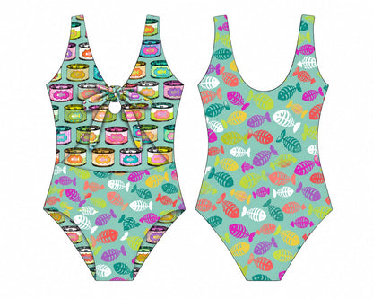 Enlatados Pop - Vestido de baño entero sin mangas strap reversible