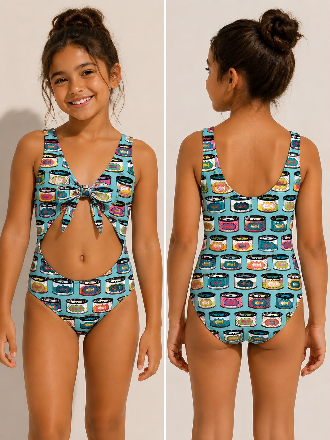 Enlatados Pop - Vestido de baño entero sin mangas strap reversible