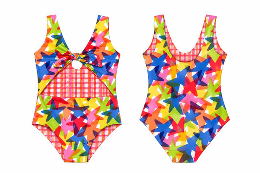 Estrellas Pop - Vestido de baño entero sin mangas strap reversible
