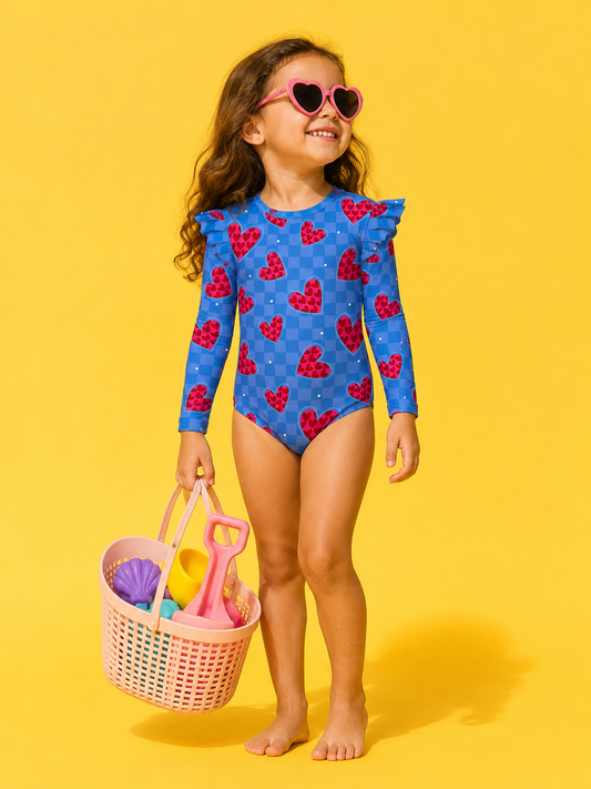 Corazon Pop - Vestido de baño enterizo manga larga con A
